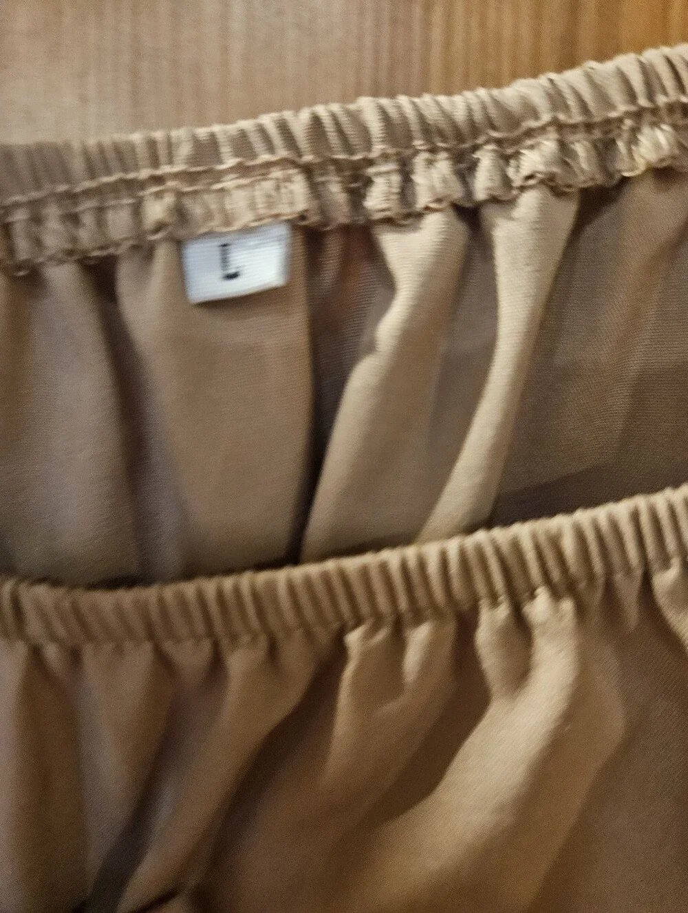SHEIN Beige Puff Sleeve Midi Dress - Picture 2 of 4